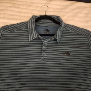 3/$12 Or $5 Each               North Face Gray Striped Polo